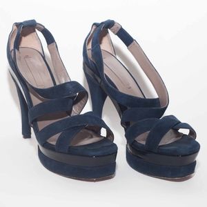 BCBG Blue Suede Heels